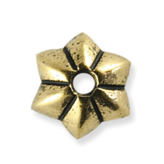 Tierracast Pewter Bead Cap, 5mm Talavera Star - Antique Gold*