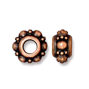 Tierracast Pewter Bead, 6x10mm Turkish Crown Euro Bead - Antique Copper