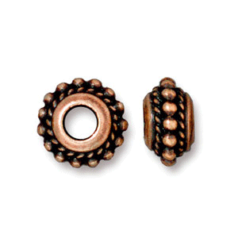 Tierracast Pewter Bead, 11x6mm Twisted Euro Bead - Antique Copper