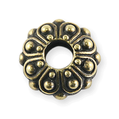 Tierracast Pewter Bead, 12x5.5mm Casbah Euro Bead - Brass Oxide
