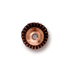 Tierracast Pewter Beaded Cap, 7mm Crown Bead Cap - Antique Copper