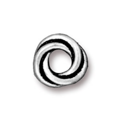 Tierracast Pewter Bead, 8mm Twisted Spacer - Antique Silver