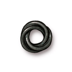 Tierracast Pewter Bead, 8mm Twisted Spacer - Black
