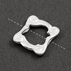 Link, JBB Pewter 15x15mm Bead Frame with 2 holes in Silver Plated