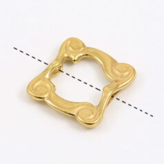 Link, JBB Pewter 15x15mm Bead Frame with 2 holes in Gold Plated