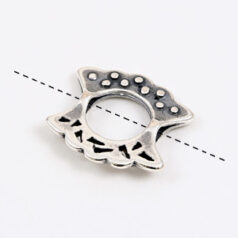 Link, JBB Pewter 16x15mm with Cuts and Dots both sides and 2 Hole in Antique Siver Plated