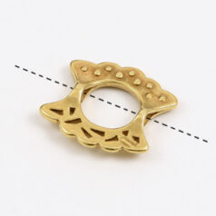 Link, JBB Pewter 16x15mm with Cuts and Dots both sides and 2 Hole in Gold Plated