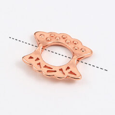 Link, JBB Pewter 16x15mm with Cuts and Dots both sides and 2 Hole in Copper Plated