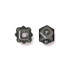 Tierracast Pewter Bead, 4mm Faceted Cube - Black