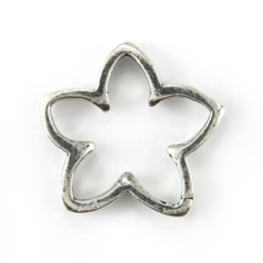 Link, B&B Benbassat Pewter 19mm Star design with 2 holes in Silver Plated