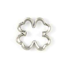Link, B&B Benbassat Pewter  24mm four Leaves Clover design with 2 holes in Silver Plated
