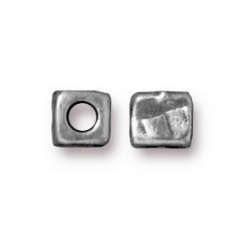 Tierracast Bead, 5 x 4.5mm Rock & Roll Cube - Antique Pewter