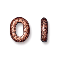 Tierracast Pewter Bead, 8x6mm Distressed Oval - Antique Copper