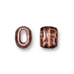 Tierracast Pewter Bead, 7x5.5mm ID Barrel Spacer Bead  - Antique Copper