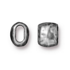 Tierracast Pewter Bead, 7x5.5mm ID Barrel Spacer Bead - Antique Pewter