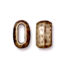 Tierracast Pewter Bead, 10x6mm ID Barrel - Brass Oxide