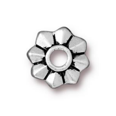 Tierracast Pewter Rivetables Bead, 10.5mm 8 Point Spacer - Antique Silver