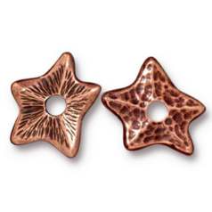 Tierracast Pewter Rivetables Bead, 14x12mm Star Spacer - Antique Copper