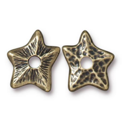Tierracast Pewter Rivetables Bead, 14x12mm Star Spacer - Brass Oxide