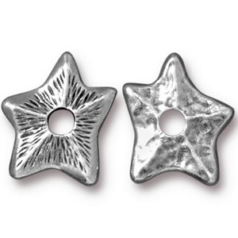Tierracast Pewter Rivetables Bead, 14x12mm Star Spacer - Antique Pewter