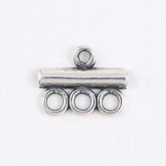 Link, JBB Pewter 15x12mm 3 loops in Antique Silver Plated