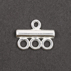 Link, JBB Pewter 15x12mm 3 loops in Silver Plated