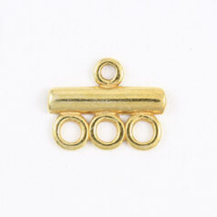 Link, JBB Pewter 15x12mm 3 loops in Gold Plated