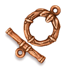 Tierracast Pewter Bamboo Toggle Clasp, 14x17mm Loop, 18mm Bar - Antique Copper