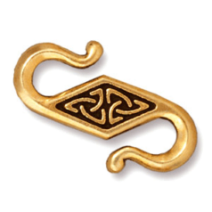 Tierracast Pewter Clasp, 23x11mm Celtic S-Hook  - Antique Gold