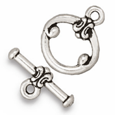Tierracast Pewter Classic Toggle Clasp, 15x12.5mm Loop 16mm Bar - Antique Silver