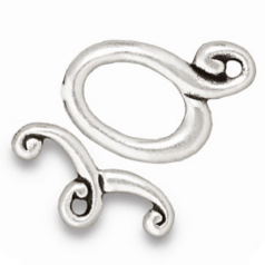 Tierracast Pewter Melody Toggle Clasp, 18x11.5mm Loop 17mm Bar - Antique Silver