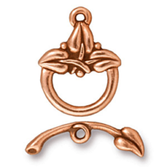 Tierracast Pewter 3 Leaf Toggle Clasp, 18.5x13.5mm Loop 21.25mm Bar - Antique Copper