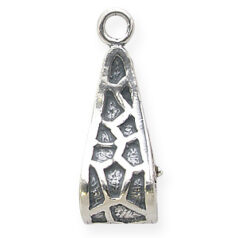 Bail, JBB Pewter 19.5x6.5mm Unique design with secure clip at back to hold bail in Antique Silver