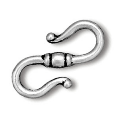 Tierracast Pewter Clasp, 23x11mm Classic S Hook - Antique Silver