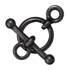 Tierracast Pewter ANNA Toggle Clasp 13.5x10mm Loop 13.5mm Bar - Black