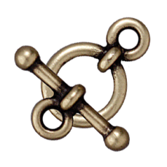 Tierracast Pewter ANNA Toggle Clasp 13.5x10mm Loop 13.5mm Bar - Brass Oxide