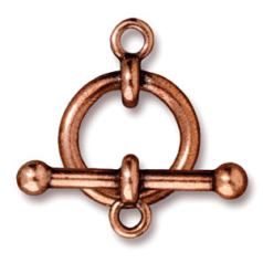 Tierracast Pewter ANNA Toggle Clasp 21x15.5mm Loop 26mm Bar - Antique Copper