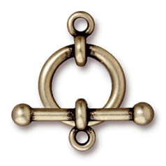 Tierracast Pewter ANNA Toggle Clasp 21x15.5mm Loop 26mm Bar - Brass Oxide