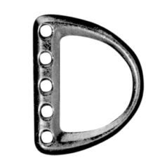 Tierracast Pewter Clasp Ring, 19.5x15.5mm 5 Hole D Ring Link - Black