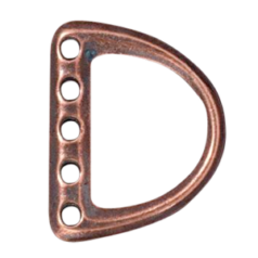 Tierracast Pewter Clasp Ring, 19.5x15.5mm 5 Hole D Ring Link - Antique Copper