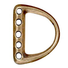 Tierracast Pewter Clasp Ring, 19.5x15.5mm 5 Hole D Ring Link - Brass Oxide