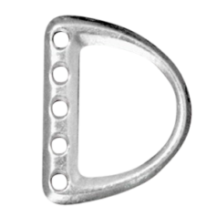 Tierracast Pewter Clasp Ring, 19.5x15.5mm 5 Hole D Ring Link - Bright Rhodium