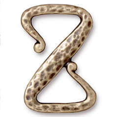 Tierracast Pewter Clasp, 28x 18.5mm Z Hook - Brass Oxide