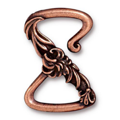 Tierracast Pewter Clasp, 28x19.5mm Floral Z Hook - Antique Copper
