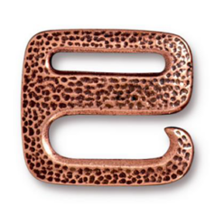 Tierracast Pewter Clasp, 21x19mm Distressed E Hook - Antique Copper