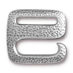 Tierracast Pewter Clasp, 21x19mm Distressed E Hook - Antique Pewter