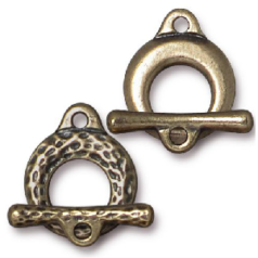 Tierracast Pewter Makers Toggle Clasp 16.5x13.5mm Loop, 18mm Bar - Brass Oxide