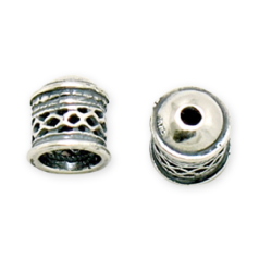 8.5 x 8.5mm (hole 6mm) End Cap Filigree - Antique Silver