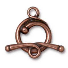 Tierracast Pewter Renaissance Clasp Set, 21.5x16.5mm Loop, 27mm Bar - Antique Copper