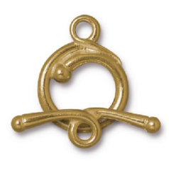 Tierracast Clasp Set, Renaissance 21.5x16.5mm Loop (Bar length: 27mm) Hole Size: 2mm- Bright Gold